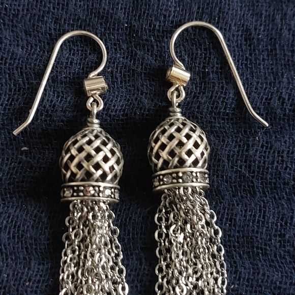Brighton Silver Tassel Earrings, Excellent Condition! - Picture 2 of 4